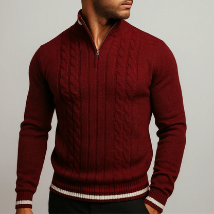 Eleganter Pullover mit halbem Reißverschluss für Herren, zeitloses Design für Büro und Freizeit