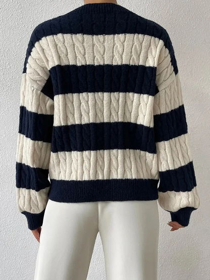 Eleganter Pullover mit V-Ausschnitt für Damen in stilvollem Design