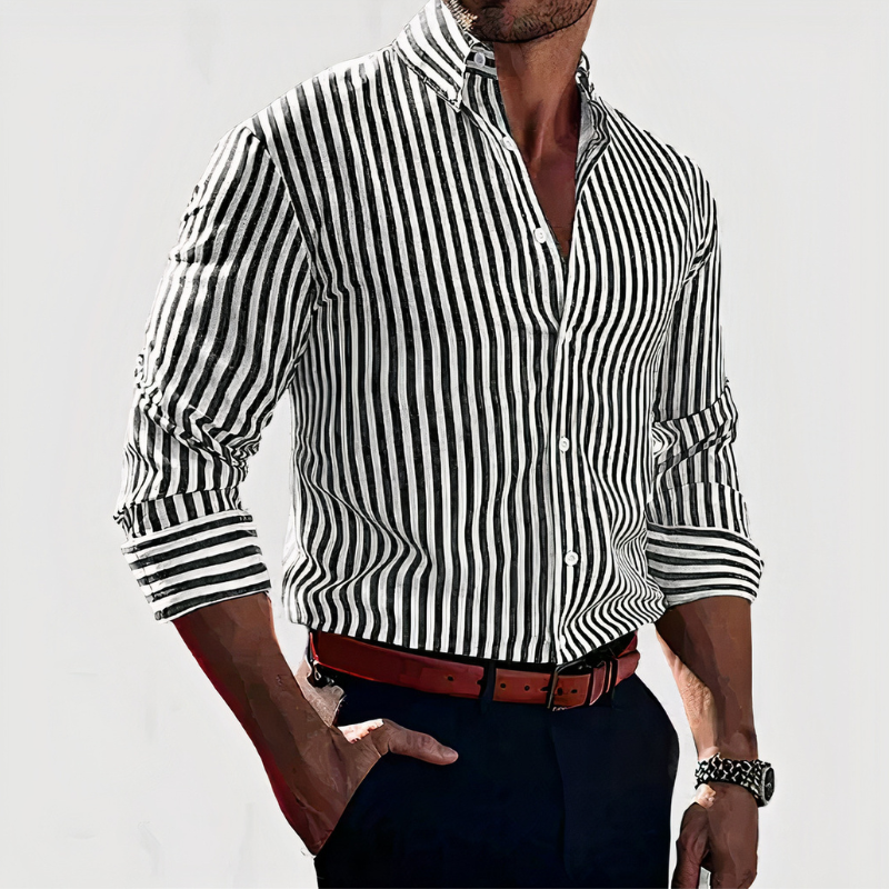 Elegantes Business-Hemd für Herren mit klassischem Streifenmuster und modernem Schnitt für vielseitige Anlässe