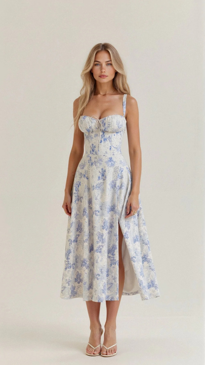 Elegantes Damen Korsett Sommerkleid für feminine und stilvolle Sommerauftritte