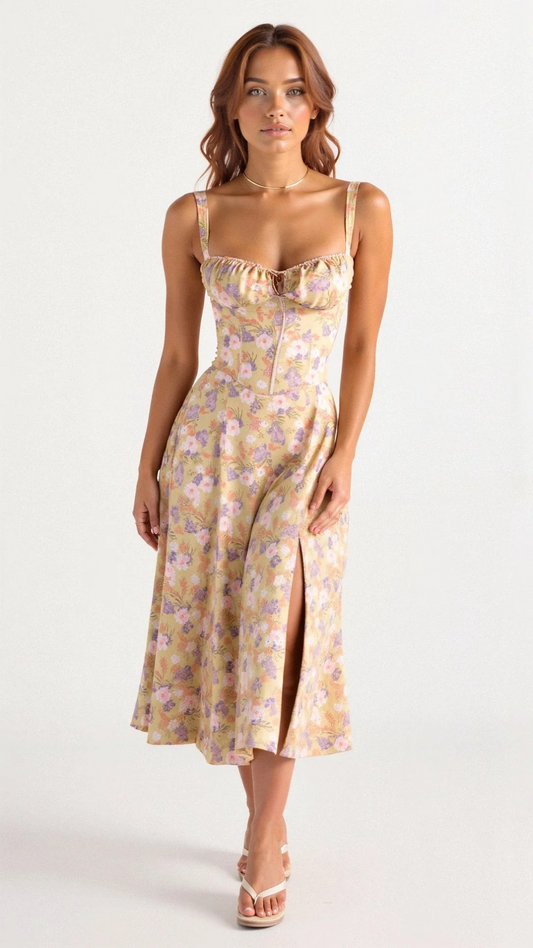 Elegantes Damen Korsett Sommerkleid für feminine und stilvolle Sommerauftritte