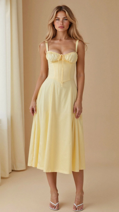 Elegantes Damen Korsett Sommerkleid für feminine und stilvolle Sommerauftritte