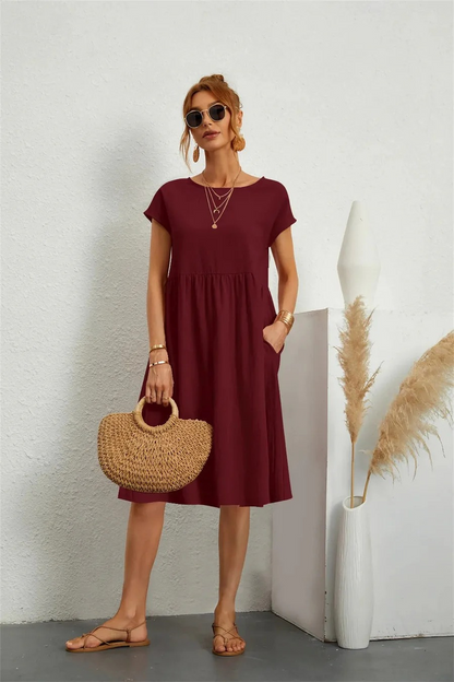 Elegantes Damen Sommerkleid mit Tasche für feminine und vielseitige Sommer-Looks