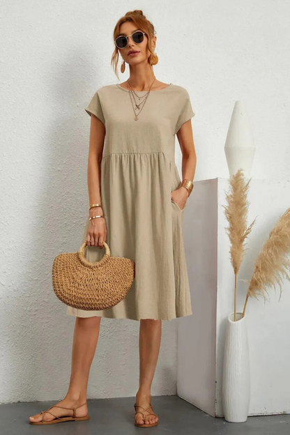 Elegantes Damen Sommerkleid mit Tasche für feminine und vielseitige Sommer-Looks