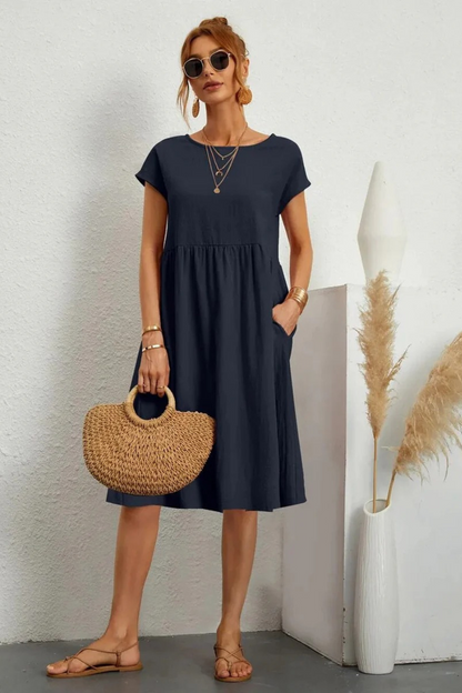Elegantes Damen Sommerkleid mit Tasche für feminine und vielseitige Sommer-Looks