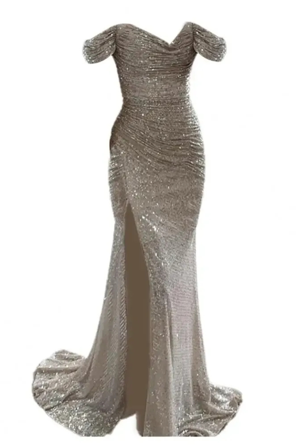 Elegantes Glitzer-Abendkleid für Damen mit funkelndem Design, ideal für festliche Anlässe und glamouröse Auftritte.