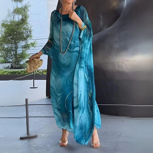 Elegantes langes Vintage-Kleid für Damen in fließender Silhouette für festliche und alltägliche Anlässe