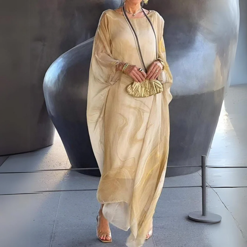 Elegantes langes Vintage-Kleid für Damen in fließender Silhouette für festliche und alltägliche Anlässe