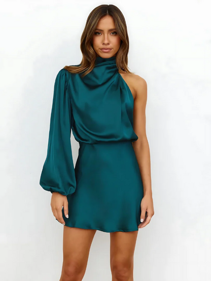  Elegantes One-Shoulder-Cocktailkleid für Damen mit modernem Schnitt, ideal für festliche Anlässe und besondere Events.