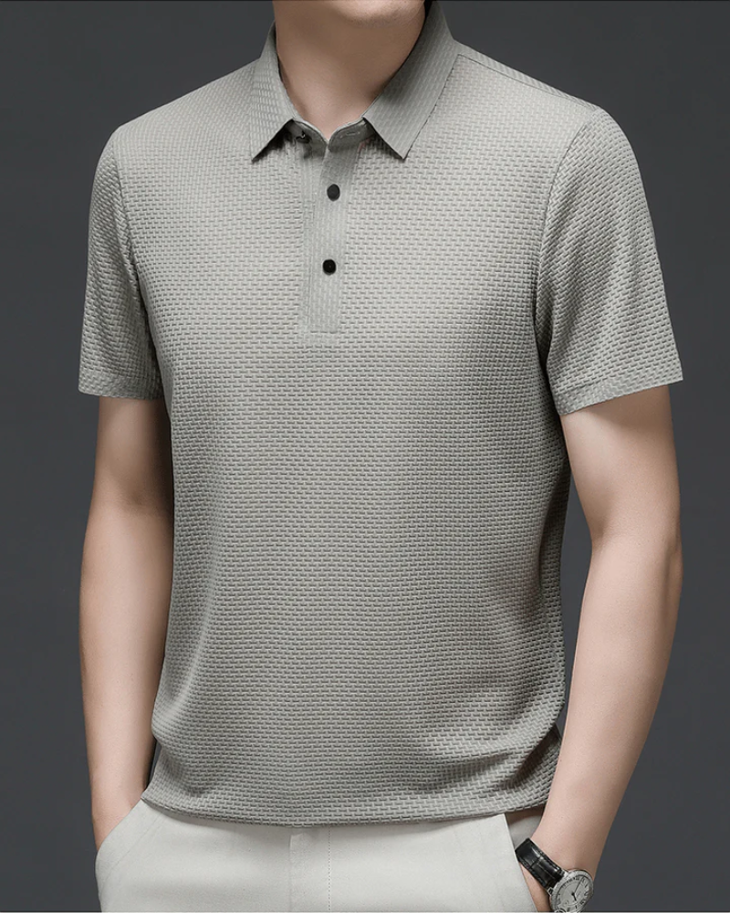 Elegantes strukturiertes Poloshirt für Herren in modernem Design für vielseitige Outfits
