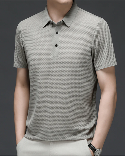 Elegantes strukturiertes Poloshirt für Herren in modernem Design für vielseitige Outfits