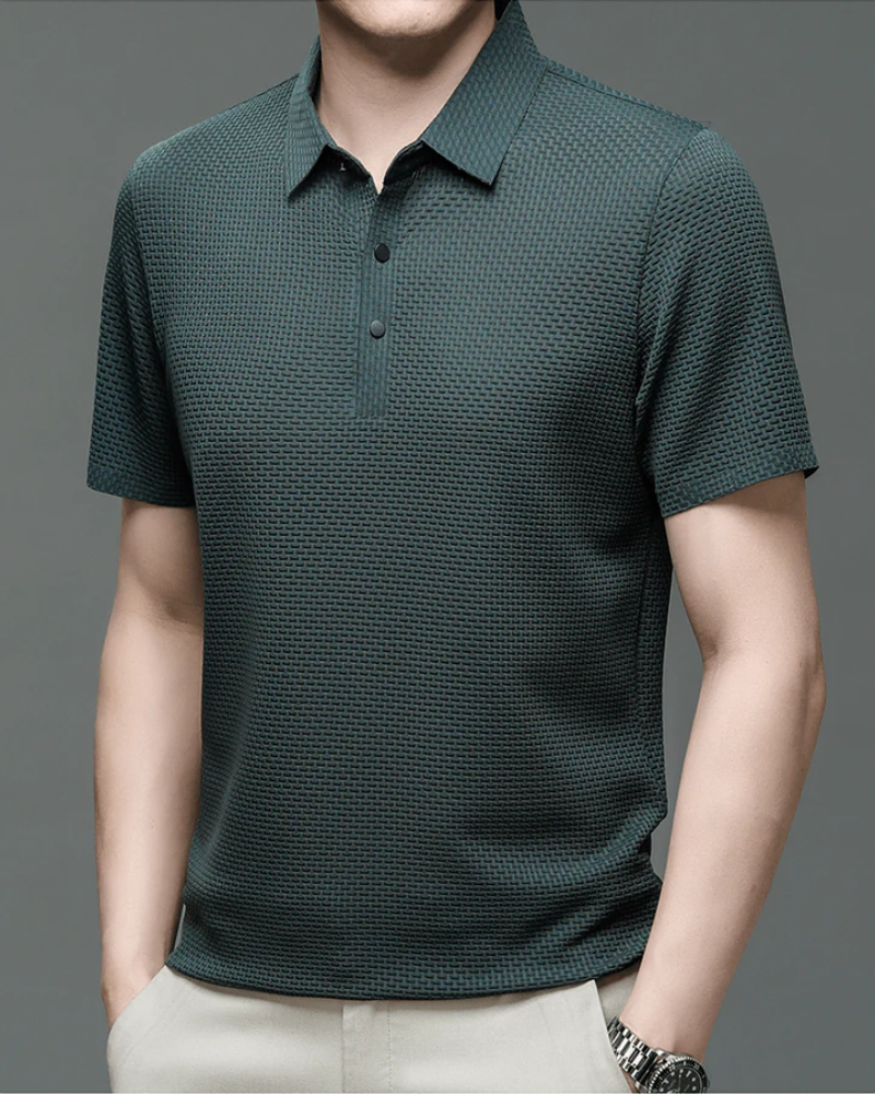 Elegantes strukturiertes Poloshirt für Herren in modernem Design für vielseitige Outfits