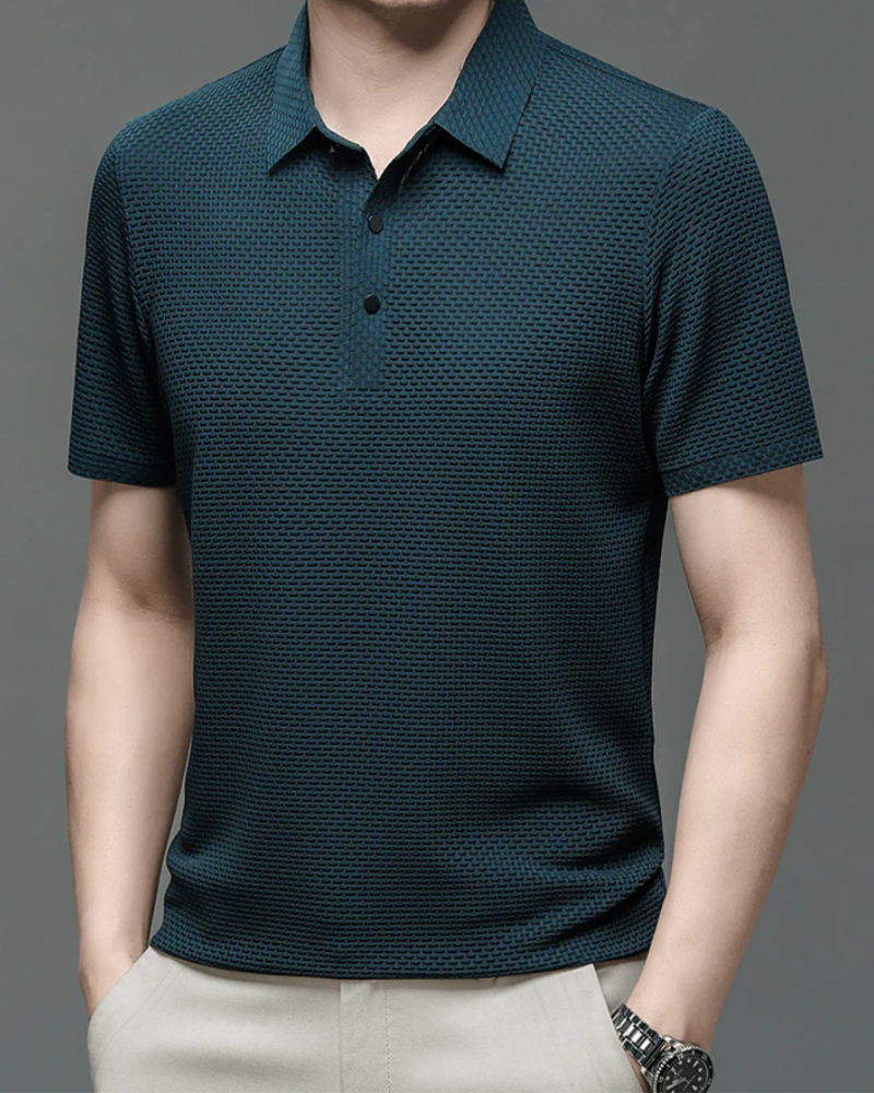 Elegantes strukturiertes Poloshirt für Herren in modernem Design für vielseitige Outfits