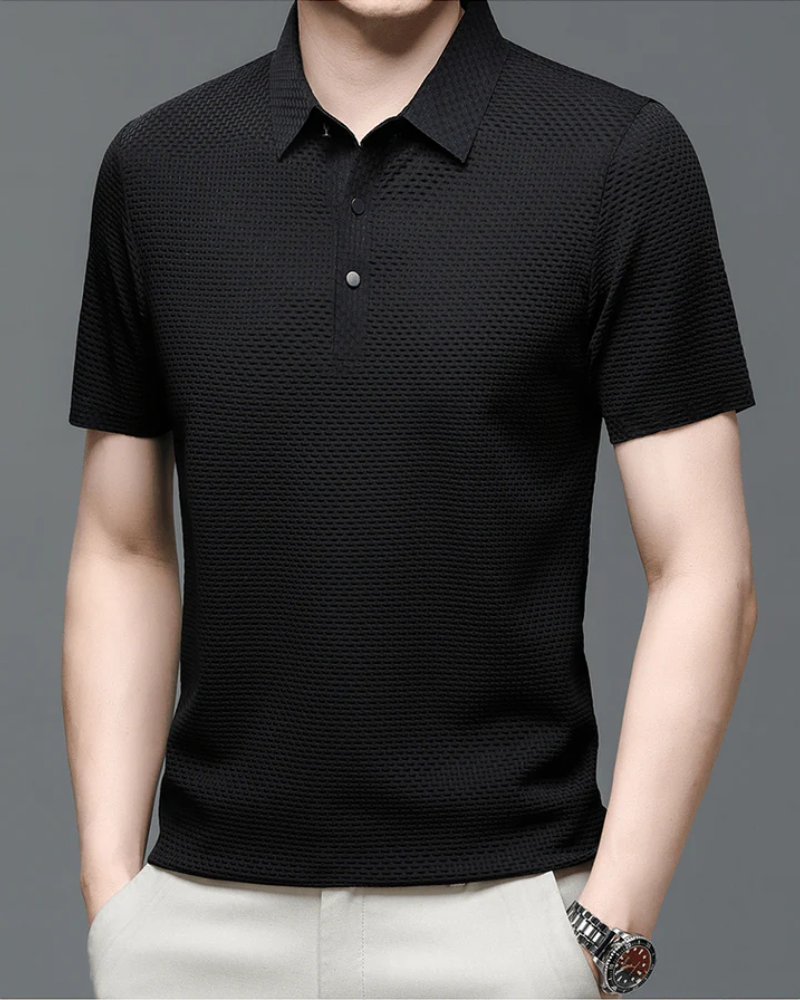 Elegantes strukturiertes Poloshirt für Herren in modernem Design für vielseitige Outfits
