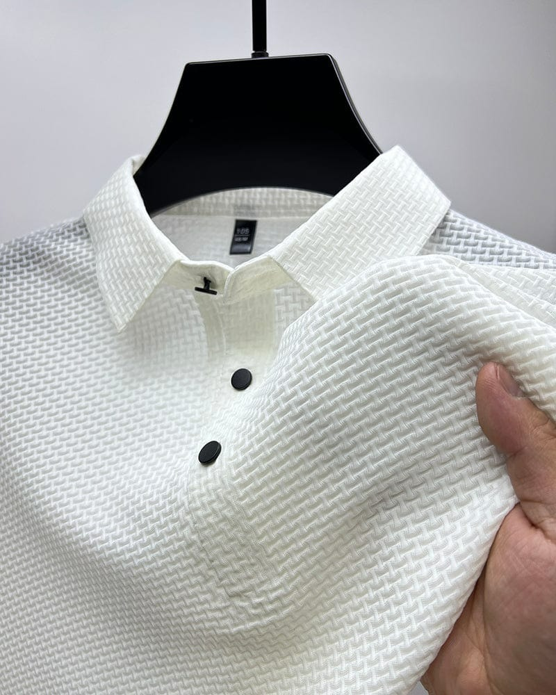 Elegantes strukturiertes Poloshirt für Herren in modernem Design für vielseitige Outfits