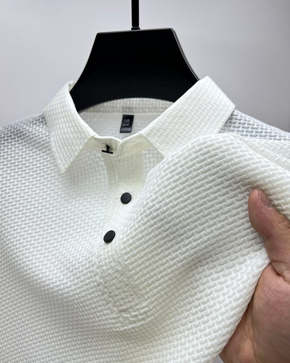 Elegantes strukturiertes Poloshirt für Herren in modernem Design für vielseitige Outfits