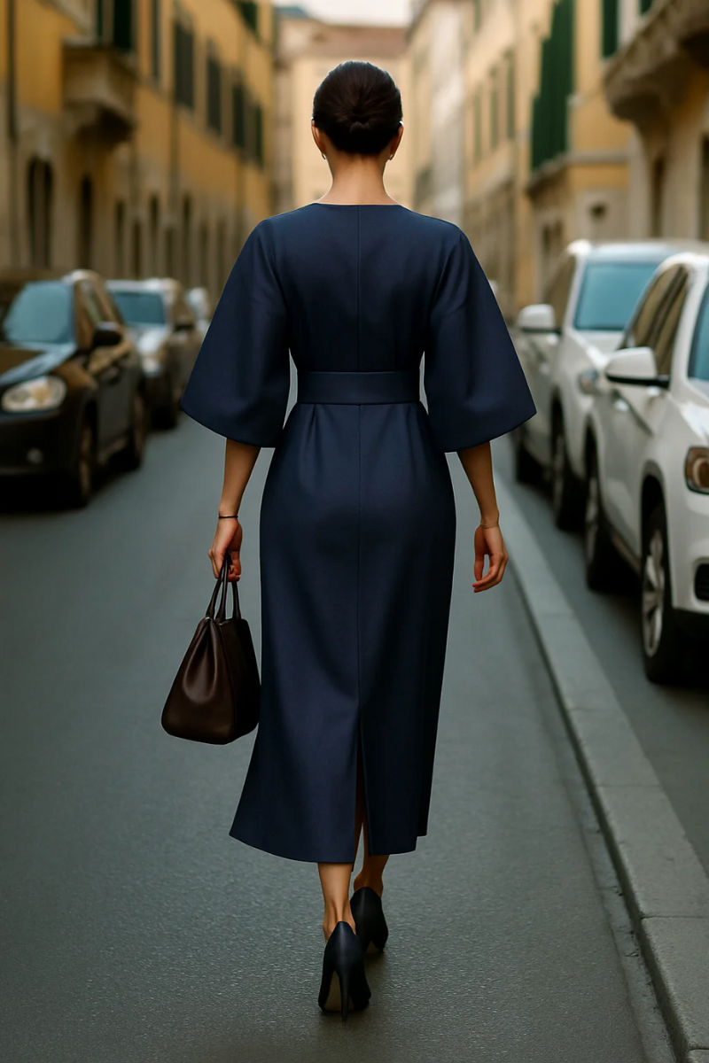 Elegantes Vintage-Kleid für Damen mit klassischem Schnitt, ideal für festliche Anlässe und stilvolle Alltagslooks.

