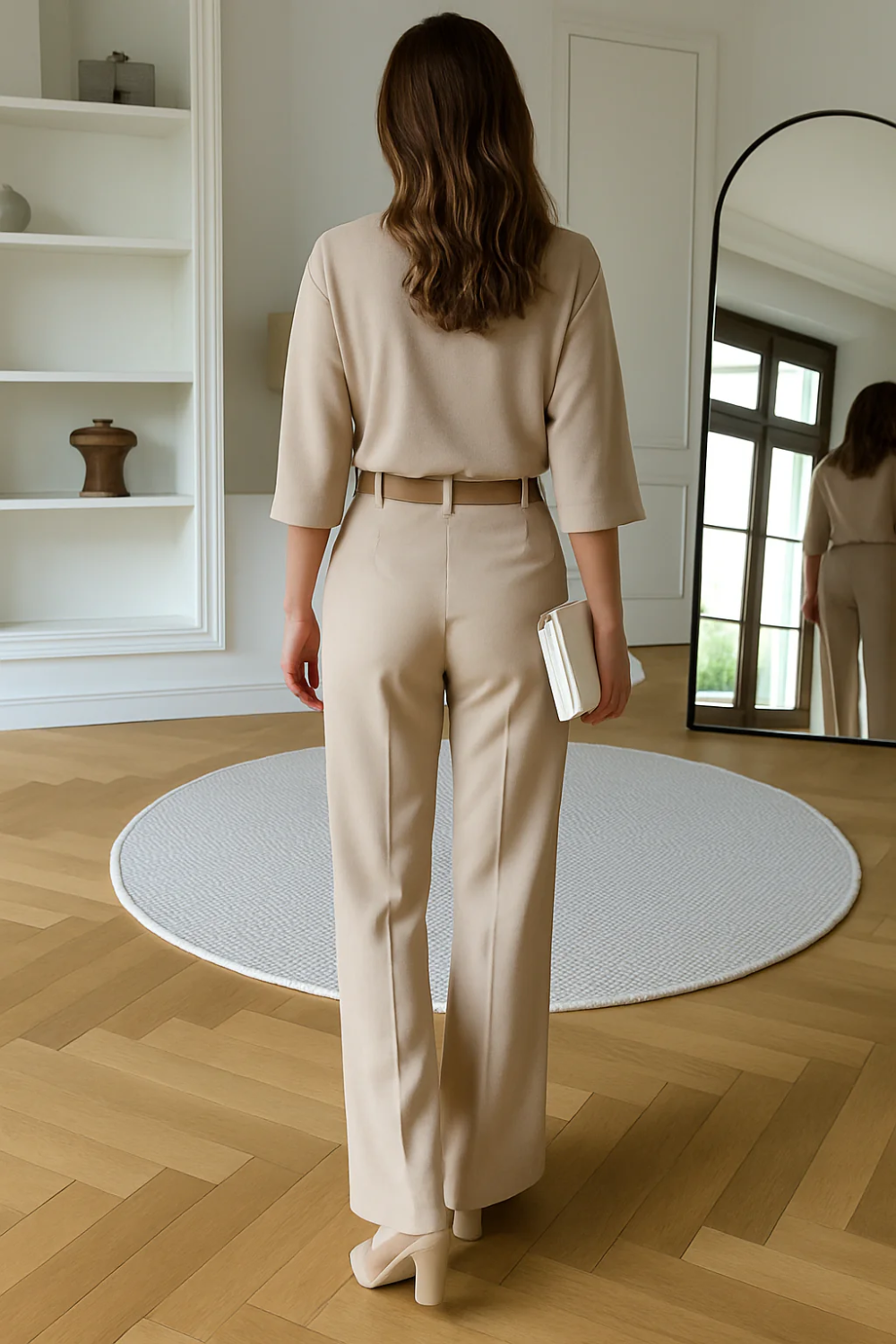 Elegantes Vintage-Set für Damen in stilvollem Design, ideal für besondere Anlässe und elegante Alltagslooks.

