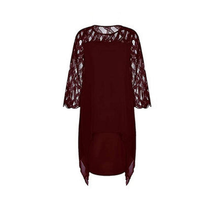 Asymmetrisches Midikleid mit transparenten Ärmeln für Damen | Calyssa