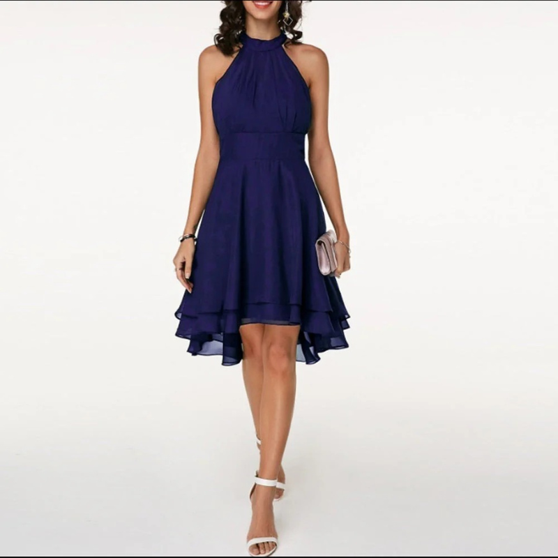 Fließendes Neckholderkleid für Damen in elegantem, sommerlichen Design