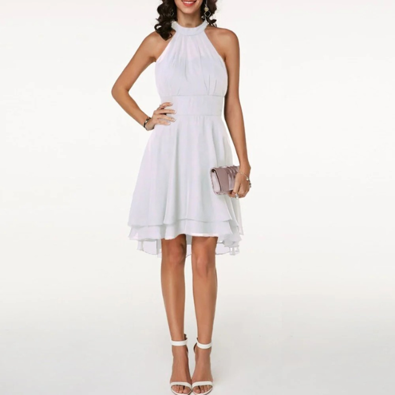 Fließendes Neckholderkleid für Damen in elegantem, sommerlichen Design