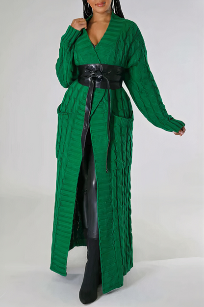 Gemütliche lange Strickjacke für Damen | Strick