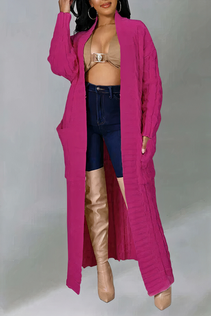 Gemütliche lange Strickjacke für Damen | Strick