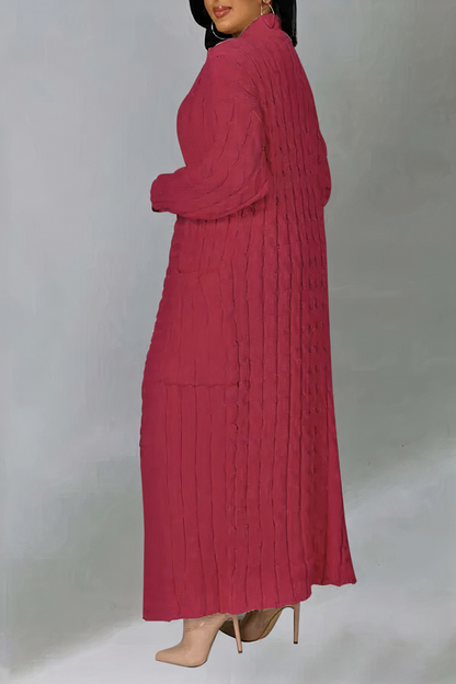 Gemütliche lange Strickjacke für Damen | Strick