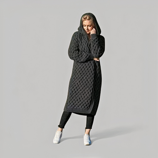Damen lange Strickjacke, gemütlich und warm für den Alltag