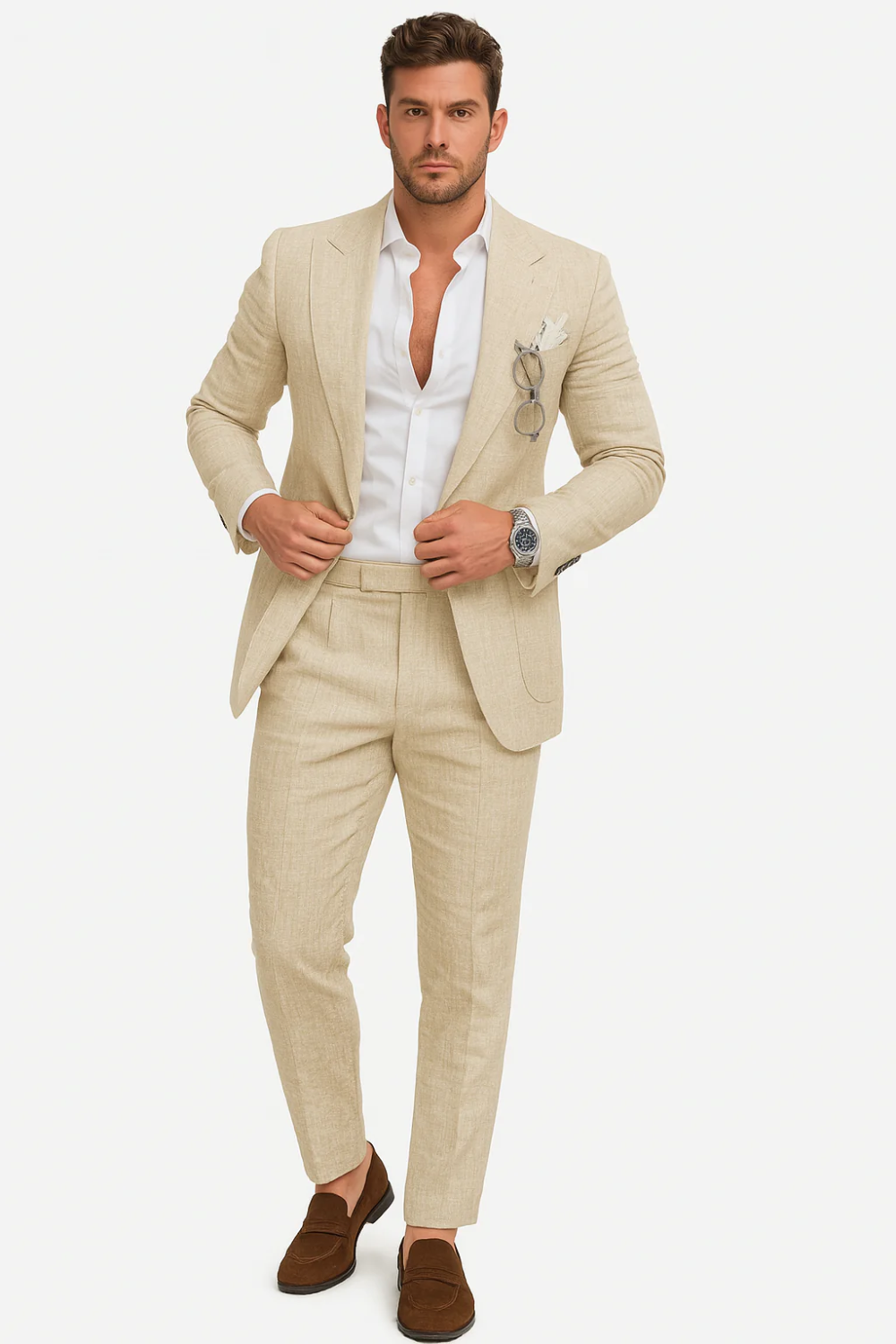  Herren 2-teiliges Anzug-Set für Hochzeitsgäste für elegante und festliche Anlässe