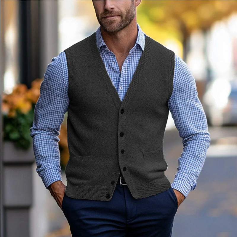 Herren ärmelloser Pullover, vielseitig und bequem für Freizeit und Büro