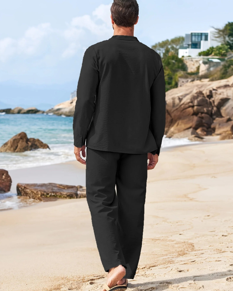 Herren bequemes Sommer-Set mit Oberteil und Hose für warme Tage