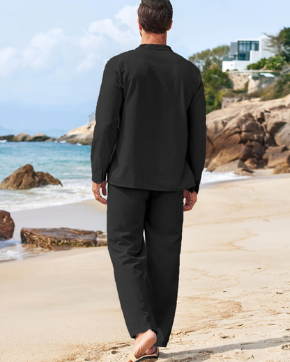 Herren bequemes Sommer-Set mit Oberteil und Hose für warme Tage