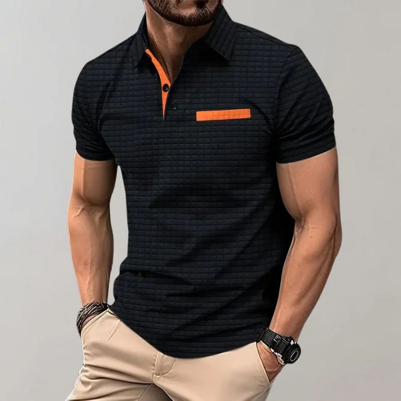 Herren edles Poloshirt mit klassischem Schnitt und dezenten Details