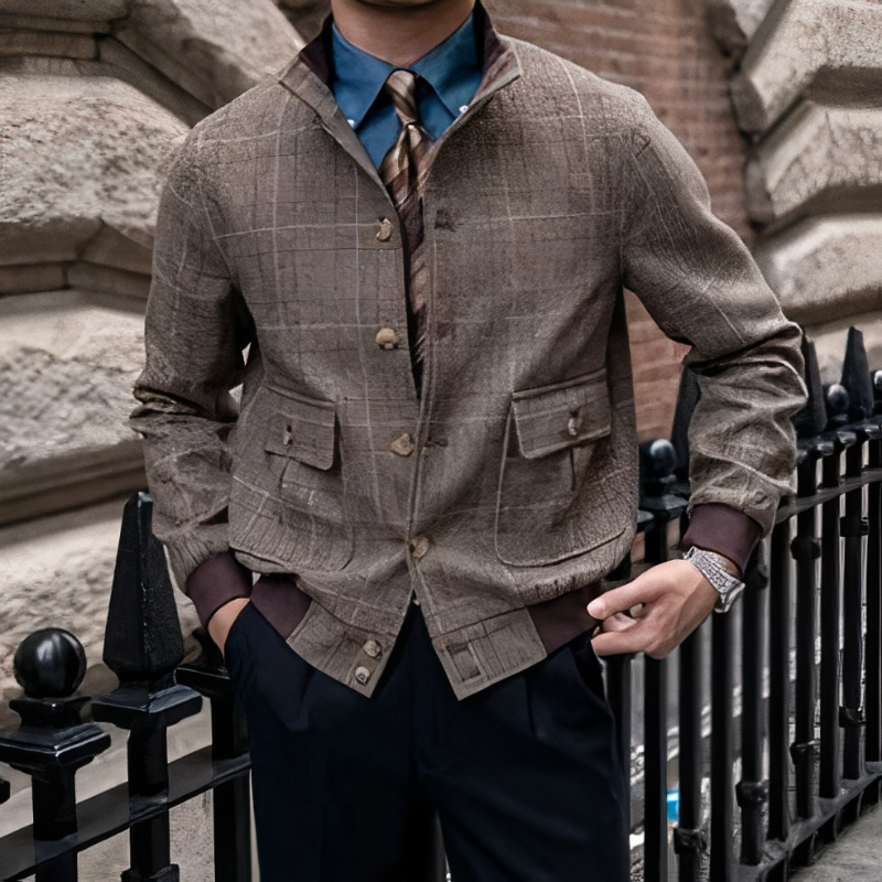 Herren elegante luxuriöse Vintage-Jacke mit klassischem Design für stilvolle und edle Outfits.