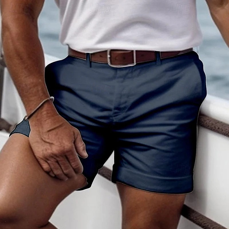 Herren elegante Urlaubsshorts für Sommer, Reisen und Freizeit in klarer Optik