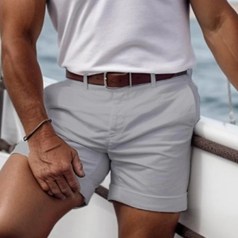 Herren elegante Urlaubsshorts für Sommer, Reisen und Freizeit in klarer Optik