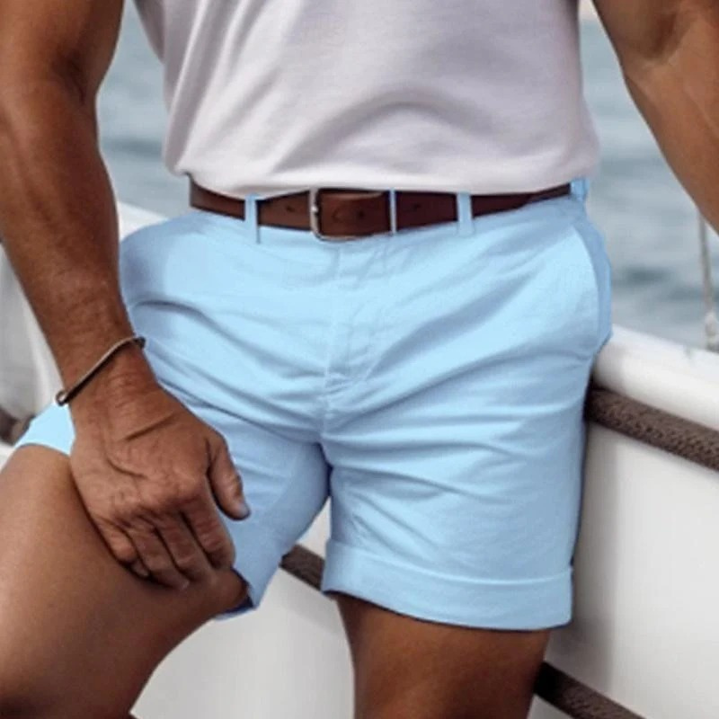 Herren elegante Urlaubsshorts für Sommer, Reisen und Freizeit in klarer Optik