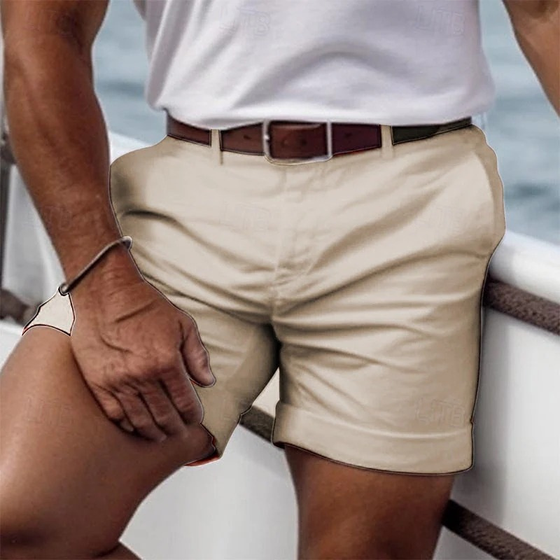 Herren elegante Urlaubsshorts für Sommer, Reisen und Freizeit in klarer Optik