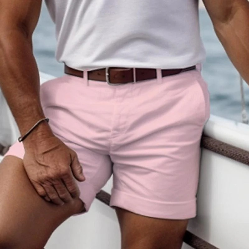 Herren elegante Urlaubsshorts für Sommer, Reisen und Freizeit in klarer Optik