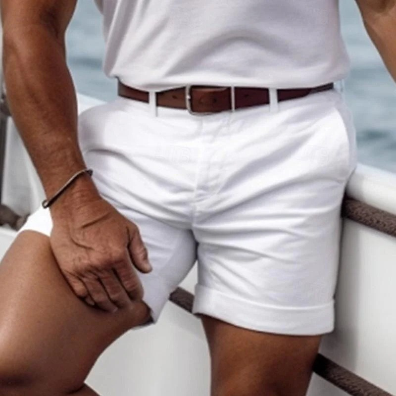 Herren elegante Urlaubsshorts für Sommer, Reisen und Freizeit in klarer Optik