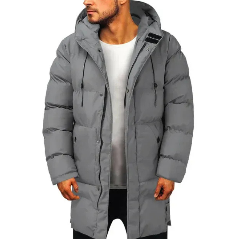 Elegante Winterjacke für Herren mit Kapuze und zeitlosem Design für kalte Tage