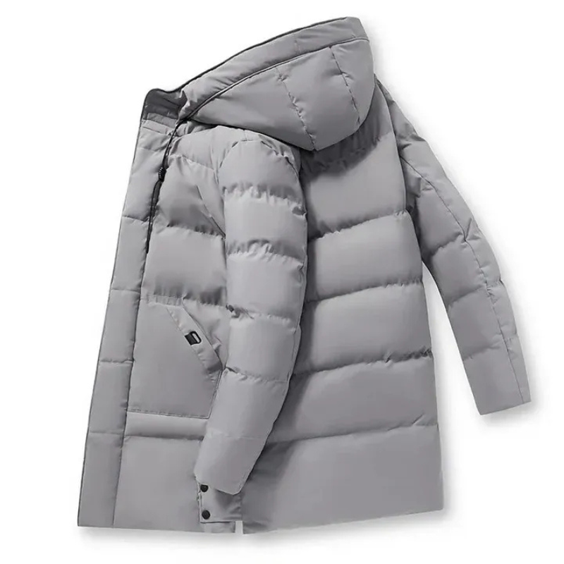 Elegante Winterjacke für Herren mit Kapuze und zeitlosem Design für kalte Tage