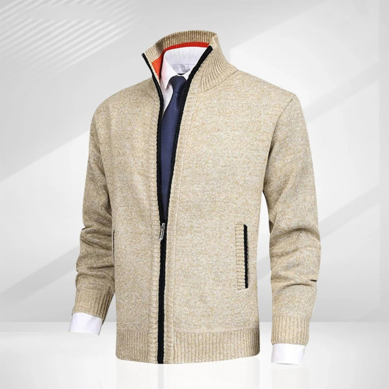 Herren eleganter Cardigan mit Reißverschluss im stilvollen Design für Alltag und Büro