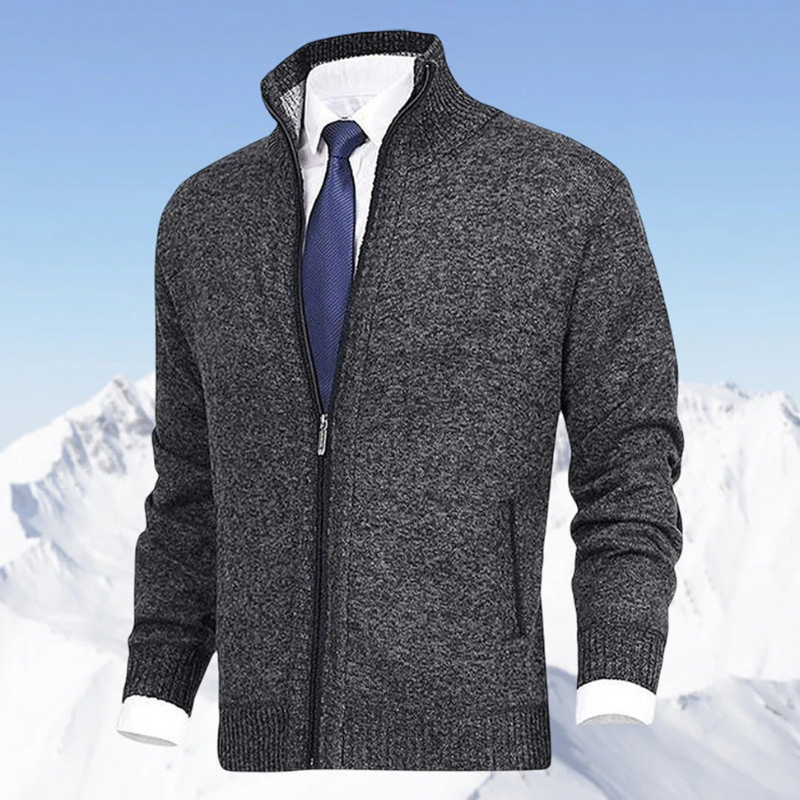 Herren eleganter Cardigan mit Reißverschluss im stilvollen Design für Alltag und Büro