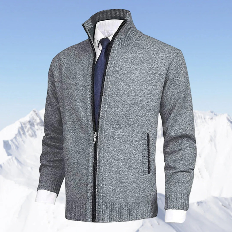 Herren eleganter Cardigan mit Reißverschluss im stilvollen Design für Alltag und Büro