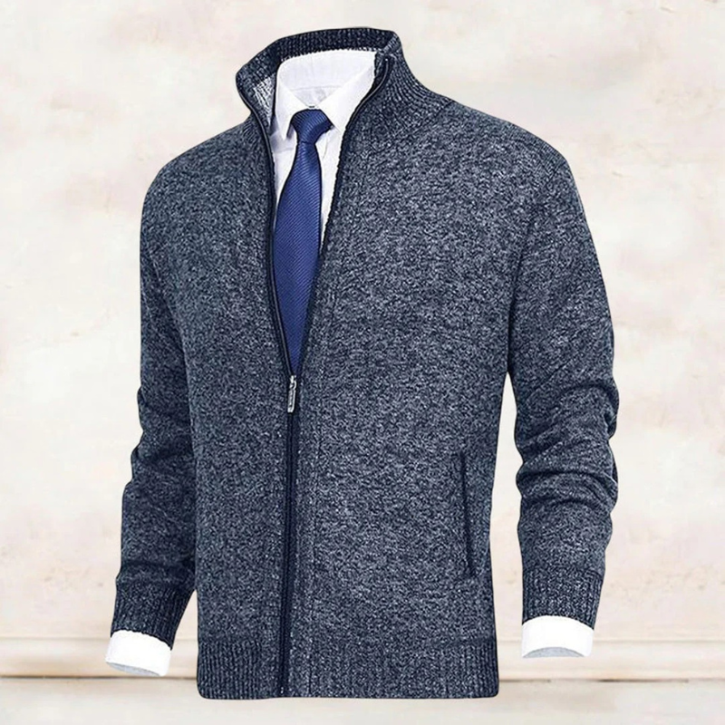 Herren eleganter Cardigan mit Reißverschluss im stilvollen Design für Alltag und Büro