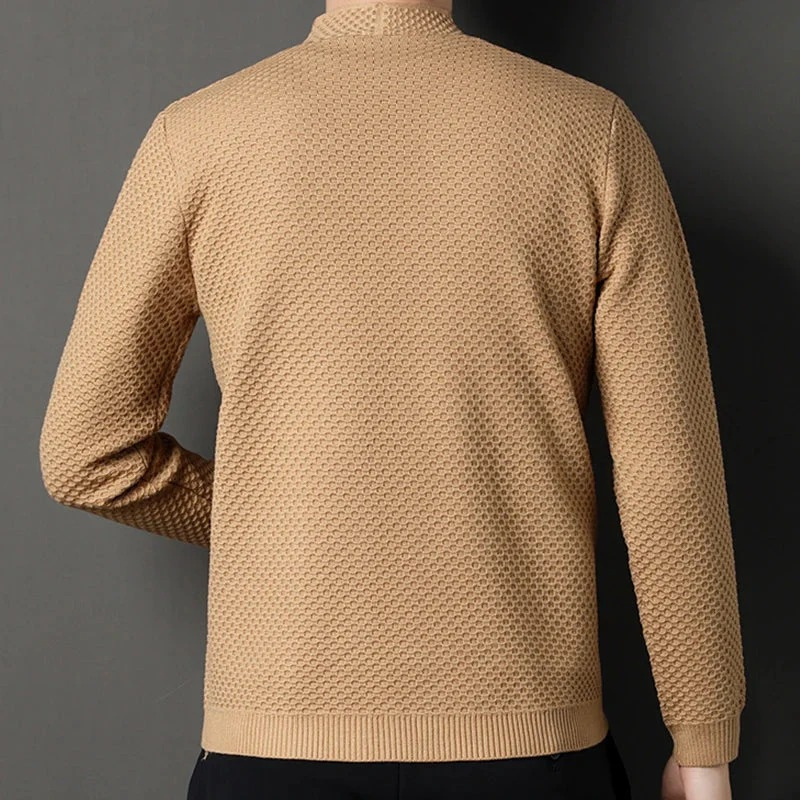 Herren eleganter Jacquard-Strickjacke in stilvollem Design