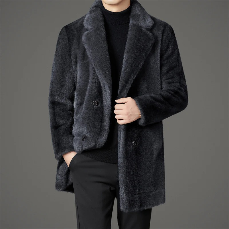 Herren eleganter weicher Mantel in klassischem Design