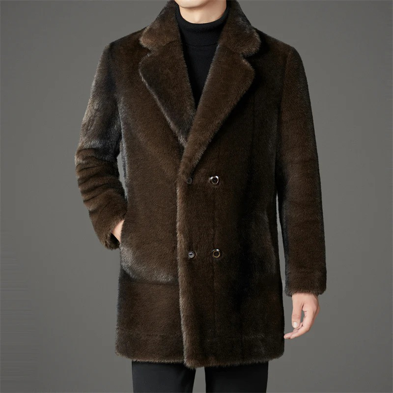 Herren eleganter weicher Mantel in klassischem Design